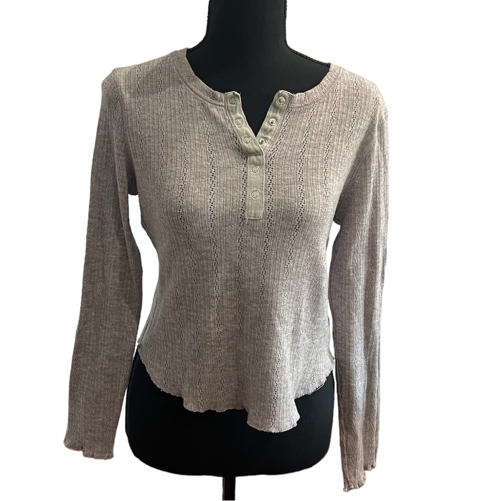 Wild Fable Eyelet Top Grey